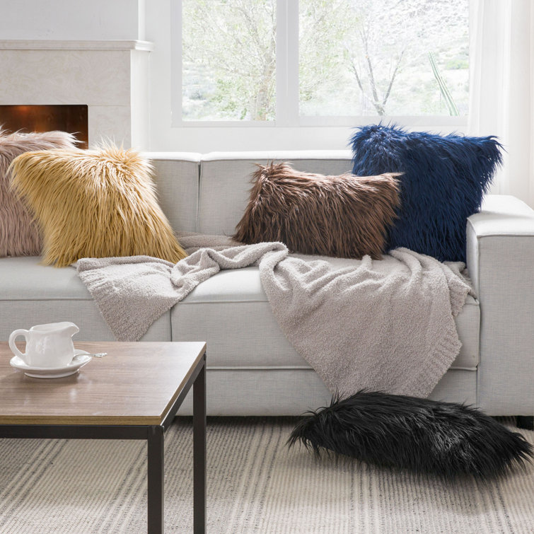 Furry discount couch pillows